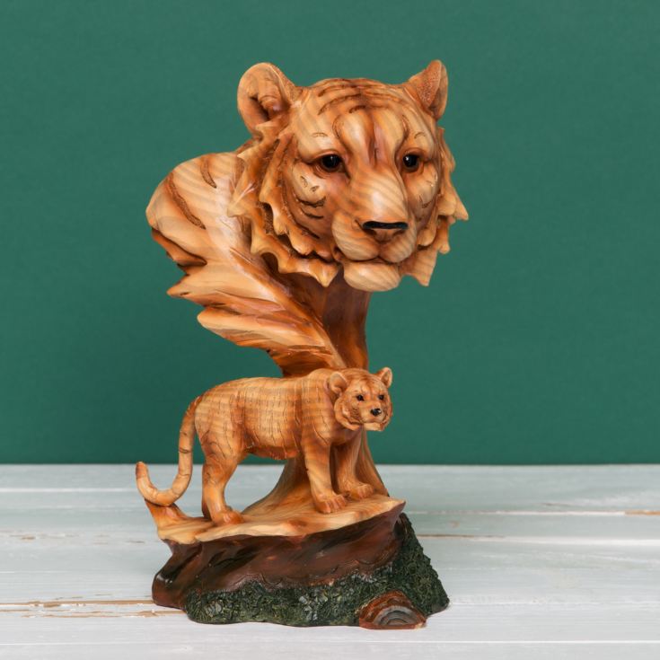 Naturecraft Wood Effect Resin Figurine - Tiger & Cub product image