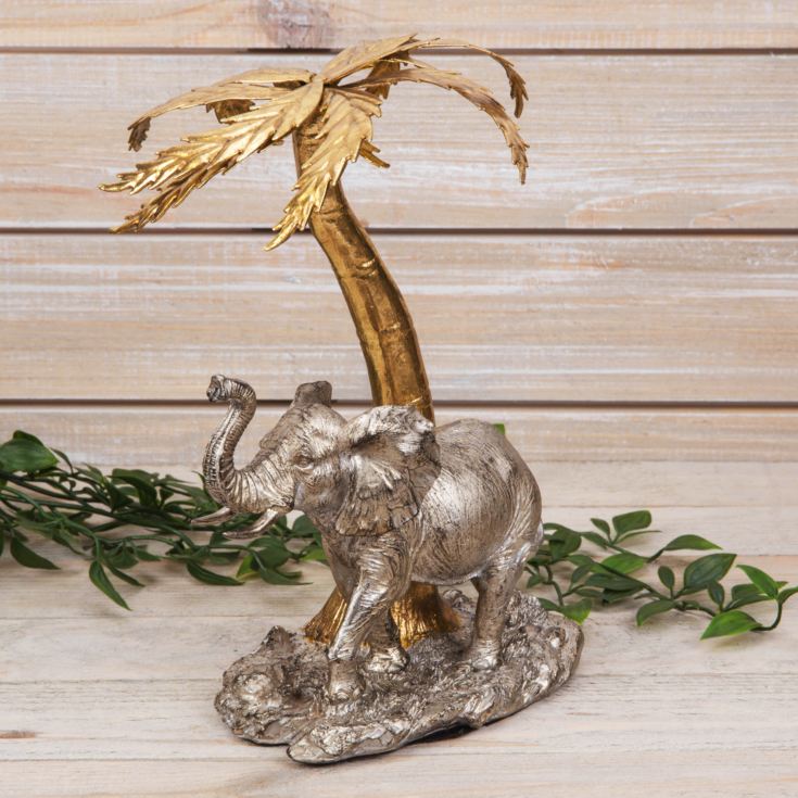 Naturecraft Collection - Elephant and Palm Trees Figurine product image