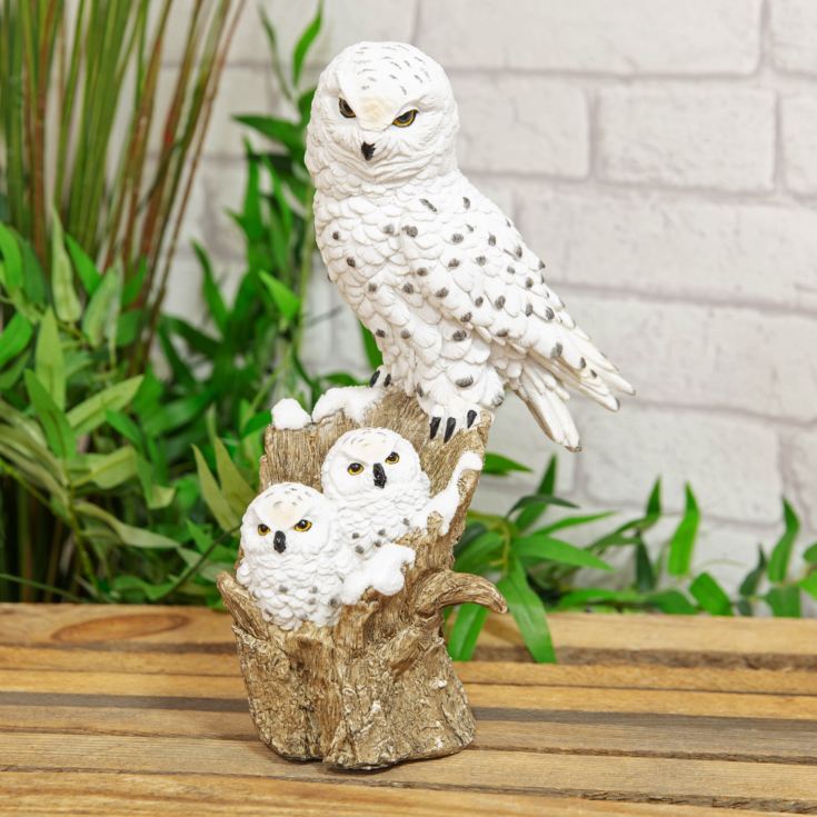 Naturecraft Collection - Snowy Owl & Owlets Figurine product image
