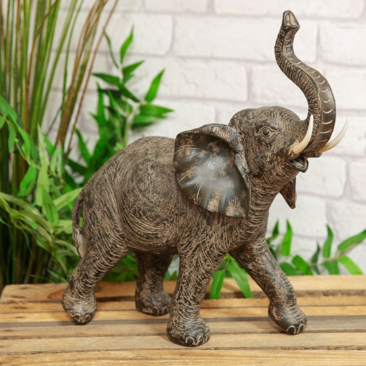 Naturecraft Collection - Elephant with Trunk Raised Figurine product image