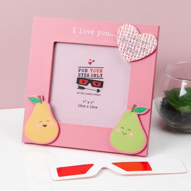 For Your Eyes Only Frame 4" x 4" Hidden Message Lovely Pear product image