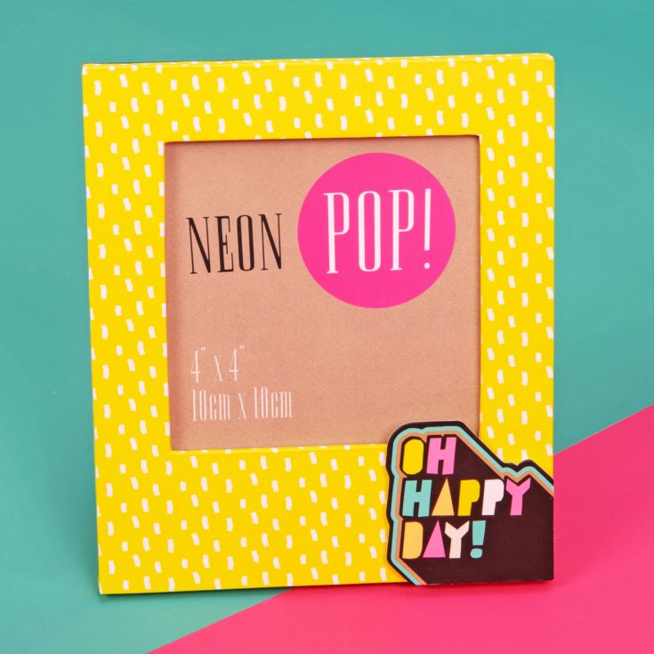 Neon Pop Photo Frame Neon Pink 4" x 4" - Oh Happy Day product image