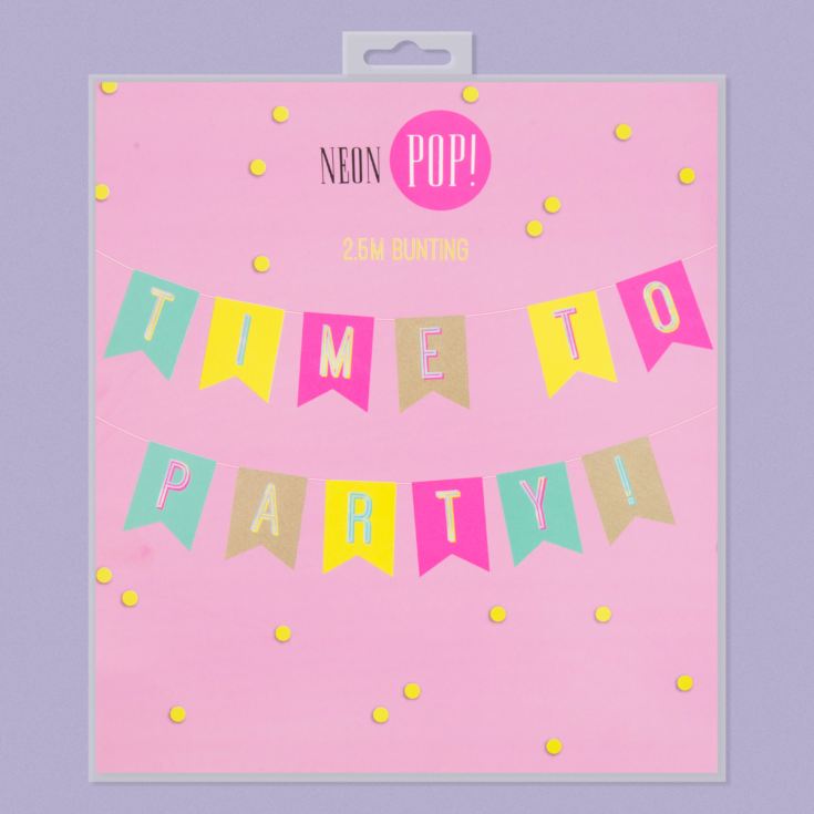 Neon Pop Bunting - 'Time To Party' product image