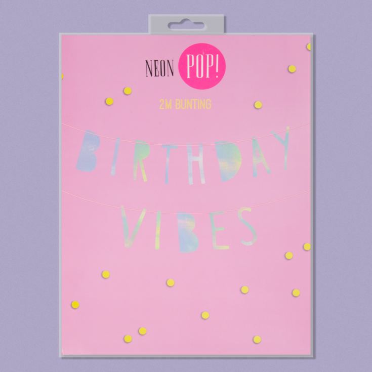 Neon Pop Bunting - 'Birthday Vibes' product image
