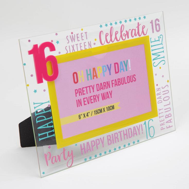 Oh Happy Day! Glass Photo Frame 6" x 4" Pink 16 product image