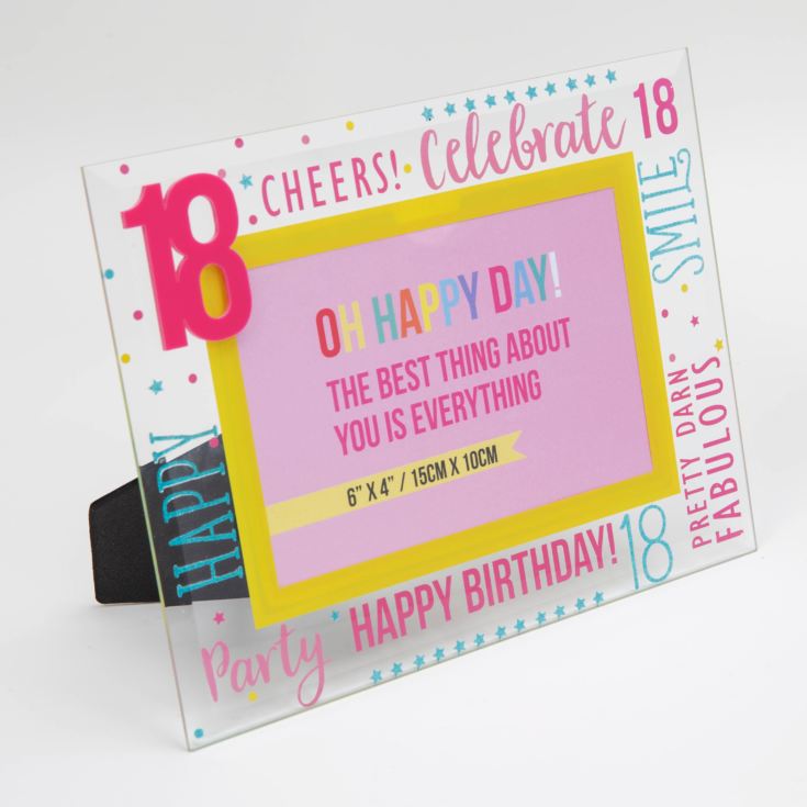 Oh Happy Day! Glass Photo Frame 6" x 4" Pink 18 product image