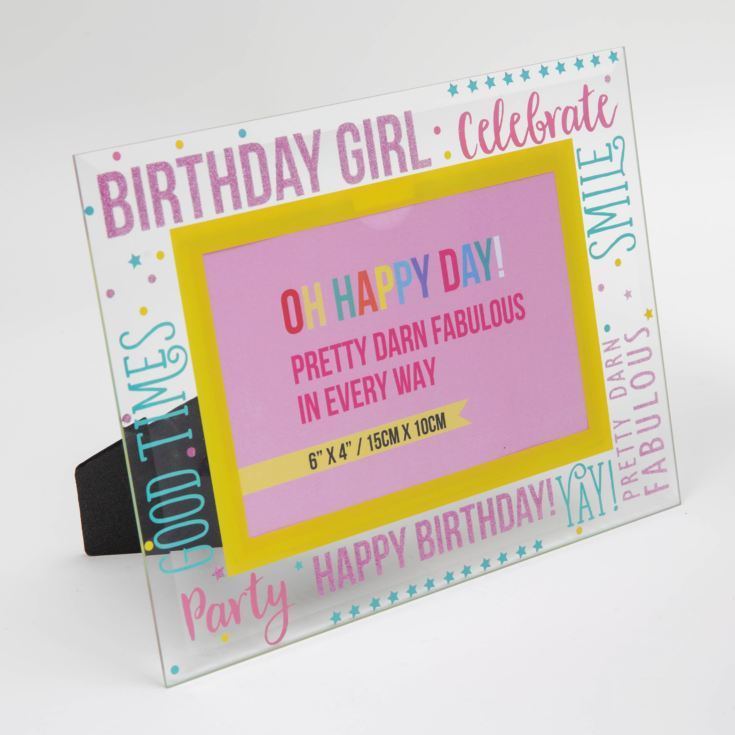 Oh Happy Day! Glass Photo Frame 6" x 4" Birthday Girl product image