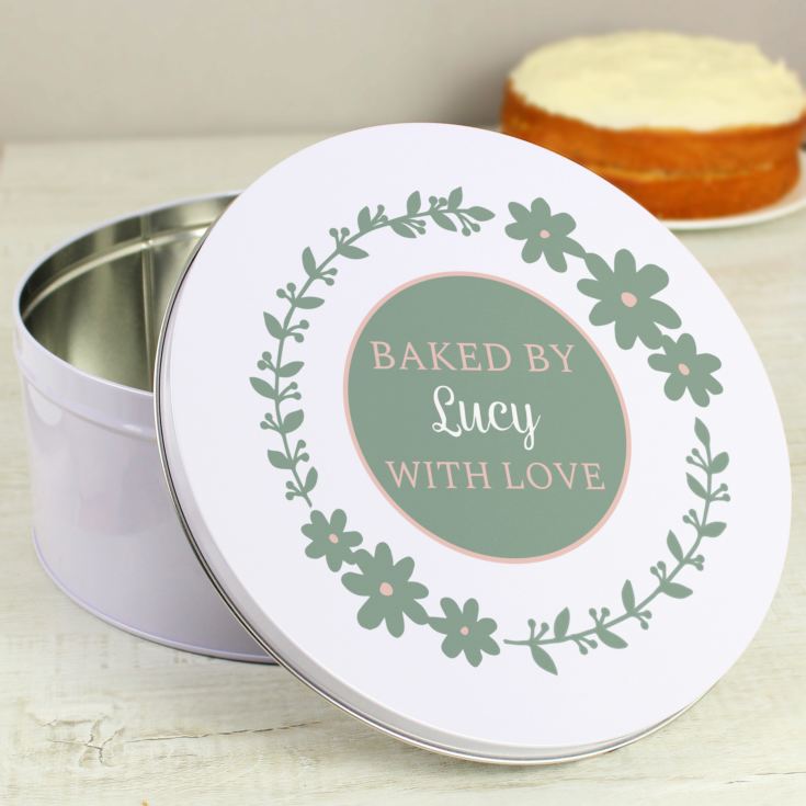 Personalised Floral Cake Tin product image
