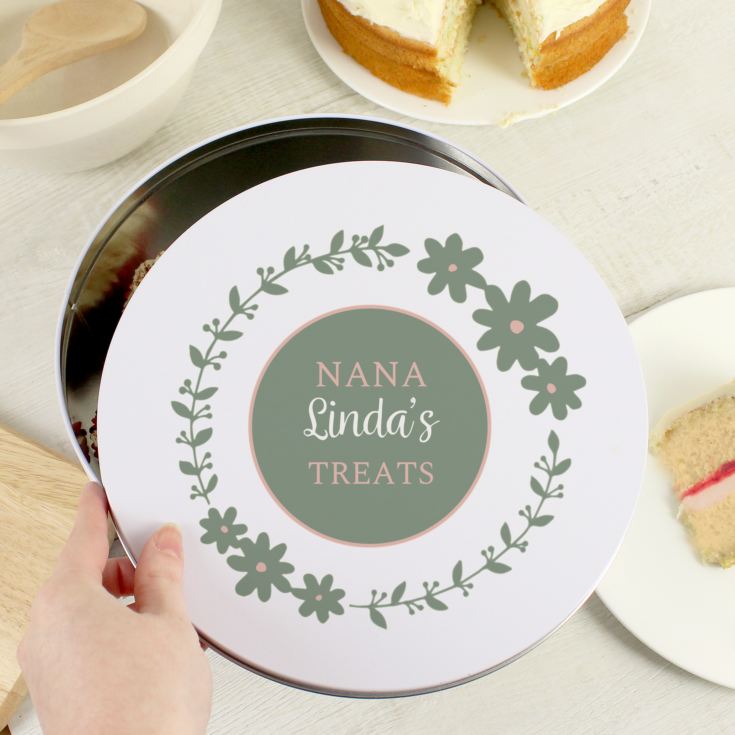 Personalised Floral Cake Tin product image