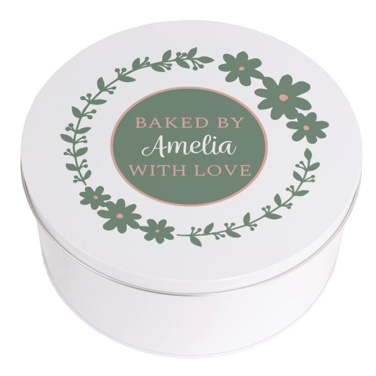 Personalised Floral Cake Tin product image