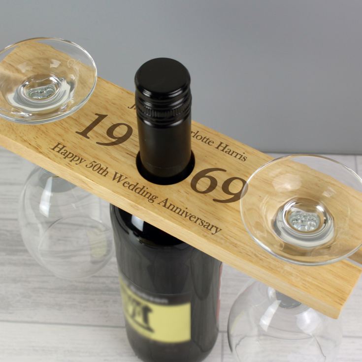 Personalised 'Year' Wine Glass & Bottle Holder product image