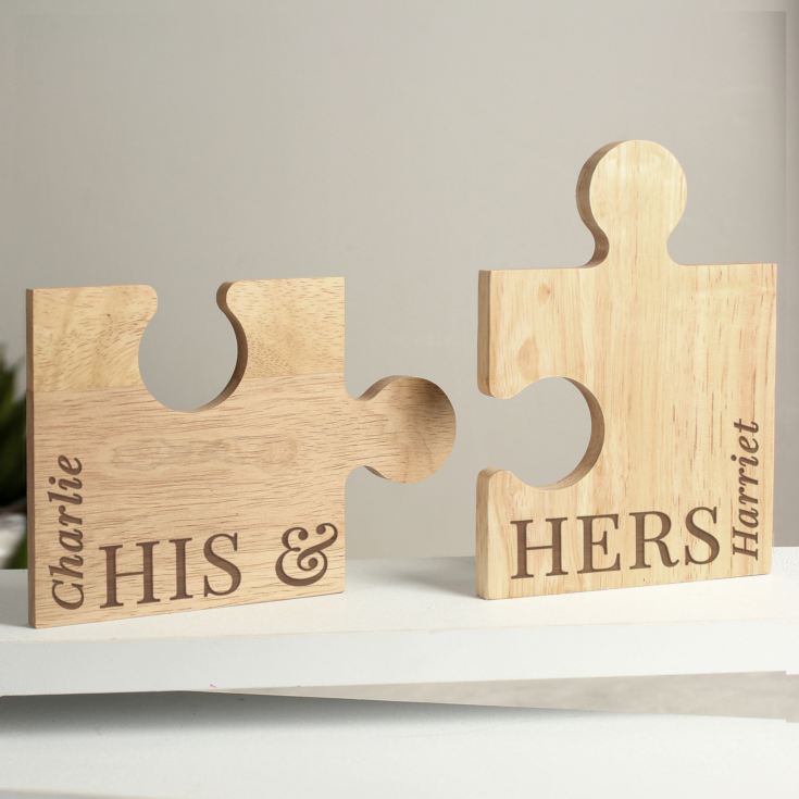 Personalised His & Hers Jigsaw Piece Set product image