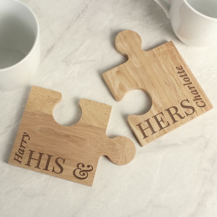 Personalised His & Hers Jigsaw Piece Set product image