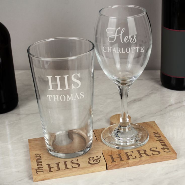 Personalised His & Hers Jigsaw Piece Set product image