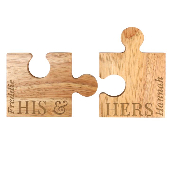 Personalised His & Hers Jigsaw Piece Set product image