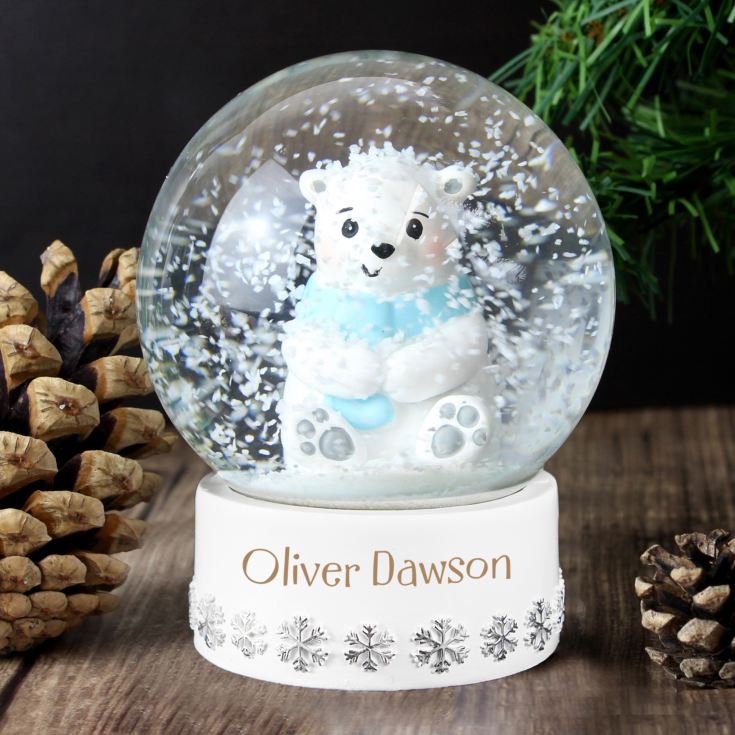 Personalised Polar Bear Any Name Snow Globe product image