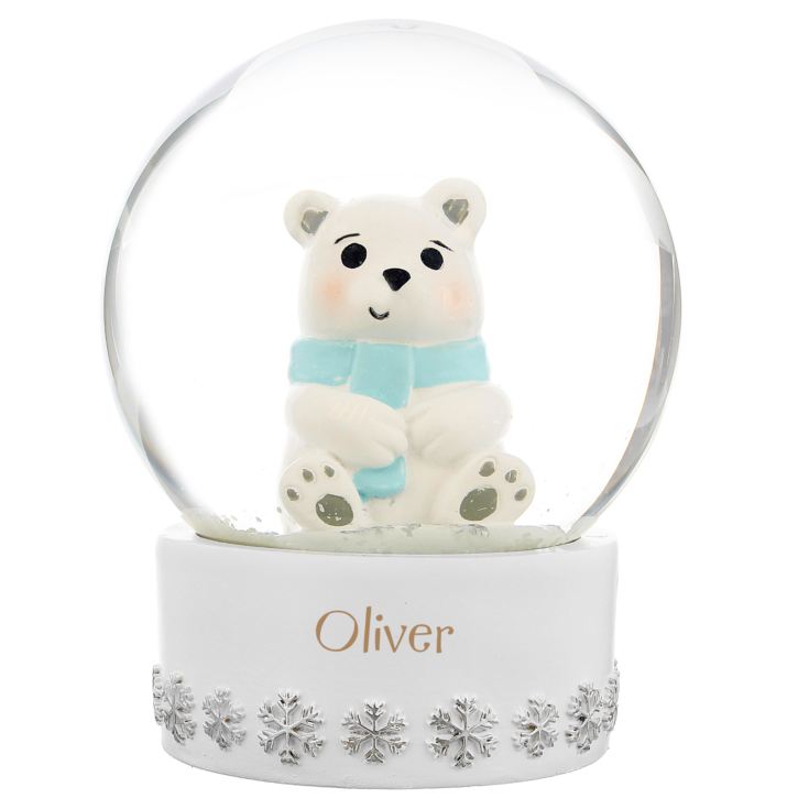 Personalised Polar Bear Any Name Snow Globe product image