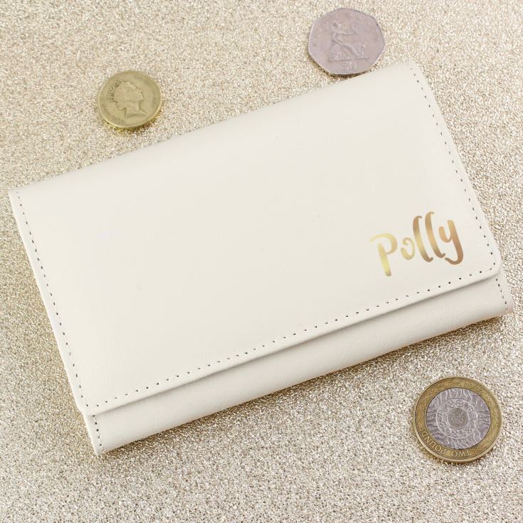 Personalised Gold Name Cream Purse product image