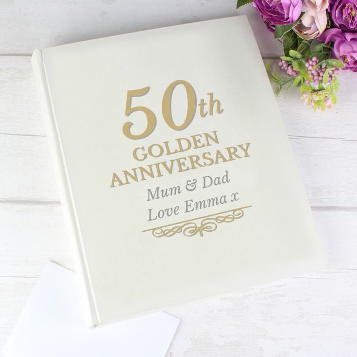 Personalised 50th Golden Anniversary Traditional Photo Album product image