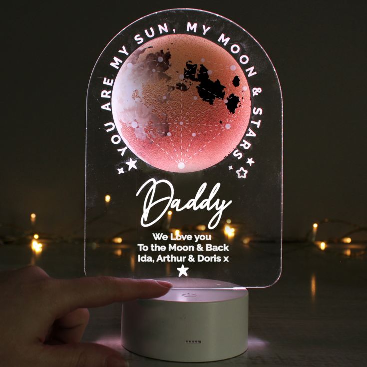 Personalised Sun Moon & Stars LED Colour Changing Night Light product image