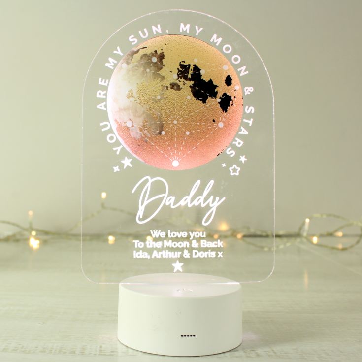 Personalised Sun Moon & Stars LED Colour Changing Night Light product image