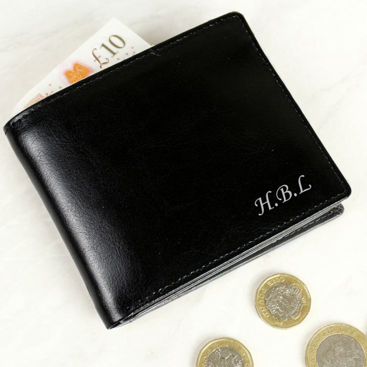 Personalised Script Font Leather Wallet product image