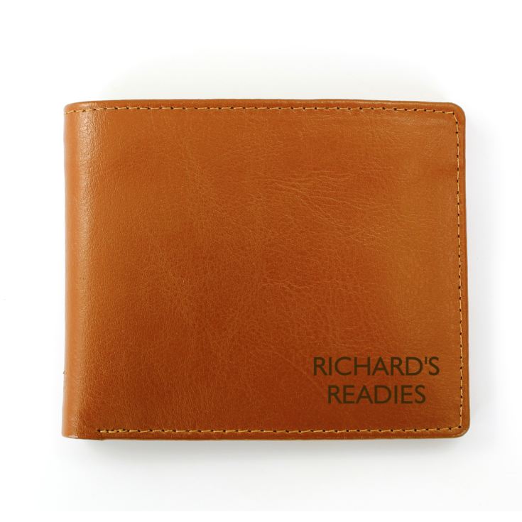 Personalised Message Tan Leather Wallet product image