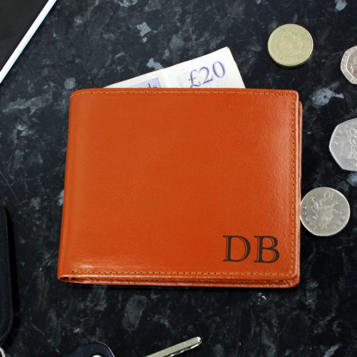 Personalised Initials Tan Leather Wallet product image