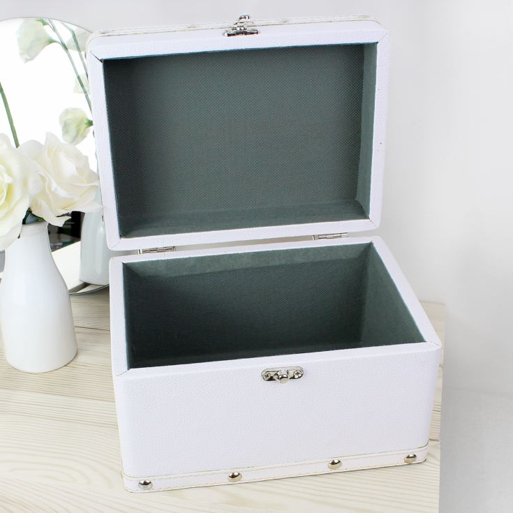 Personalised Noah's Ark White Leatherette Keepsake Box product image