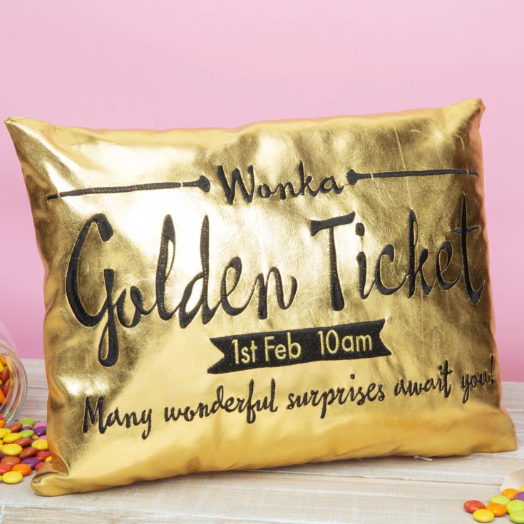 Charlie & The Chocolate Factory Golden Ticket Cushion 40x30 product image