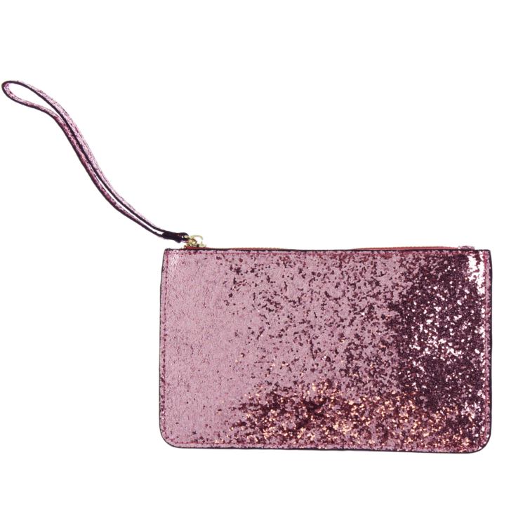 Rose Gold Glitter Frosted Evening Clutch - Square – Drape Divaa