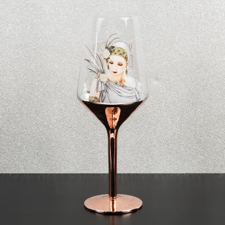 'Charleston' Wine Glass - Lady in Silver product image