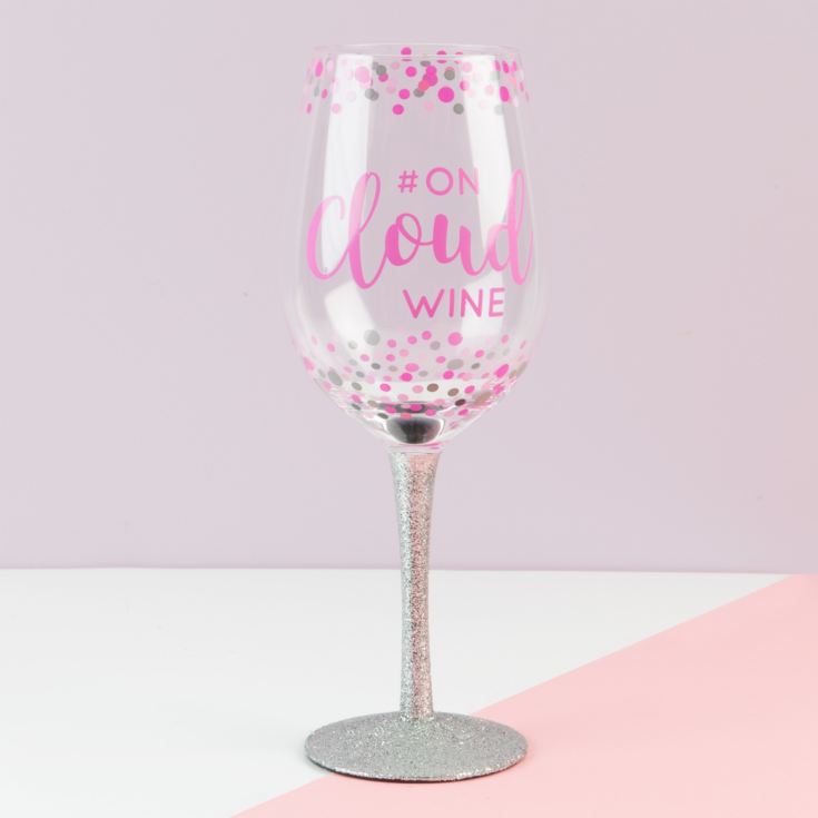 Girl Talk Wine Glass - # On Cloud Nine product image