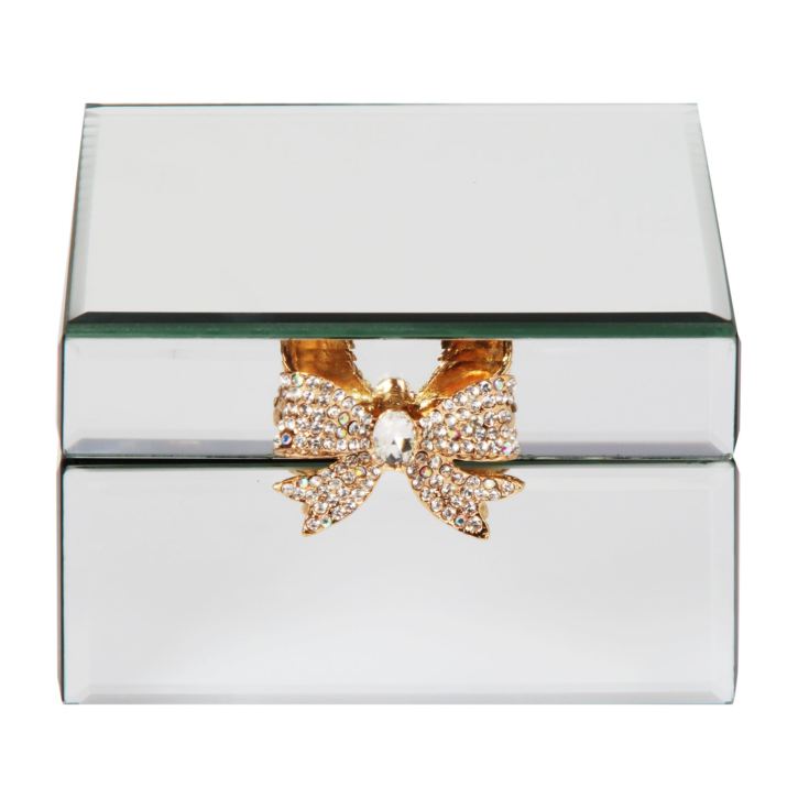 Sophia Mirror Glass Jewellery Box with Gold Bow product image