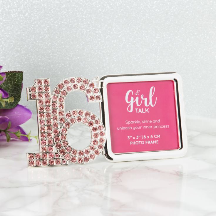 Girl Talk Pink Crystal Frame 3" x 3" - 16 product image