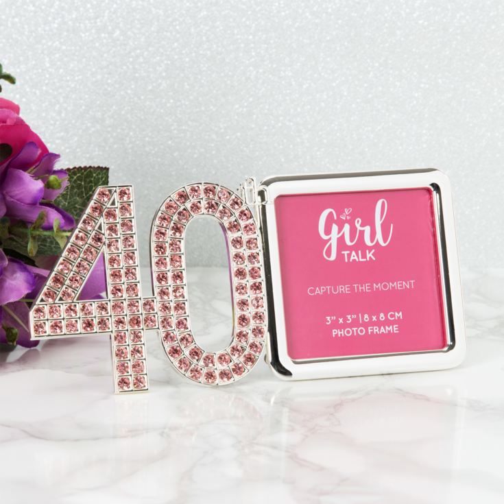 Girl Talk Pink Crystal Frame 3" x 3" - 40 product image