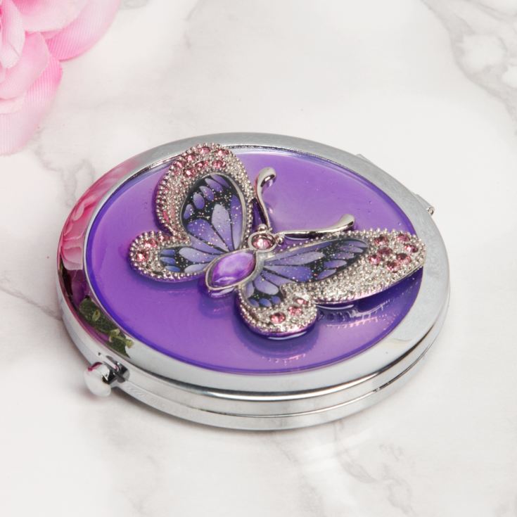 Sophia Silver & Purple Epoxy Butterfly Compact product image