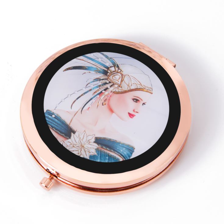 Charleston Rose Gold Compact Mirror - Lady Blue Dress product image
