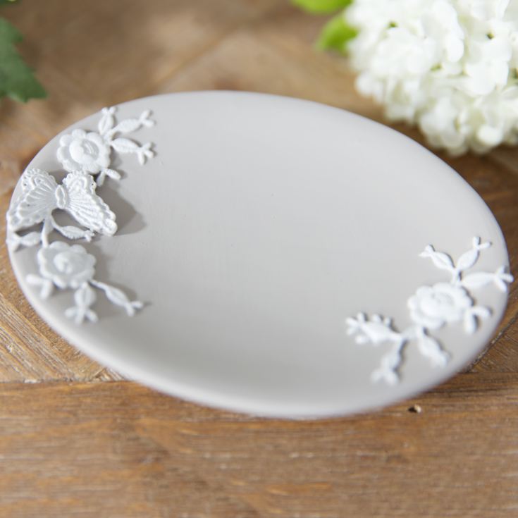 Resin Embroidered Style Grey & White Soap Dish product image