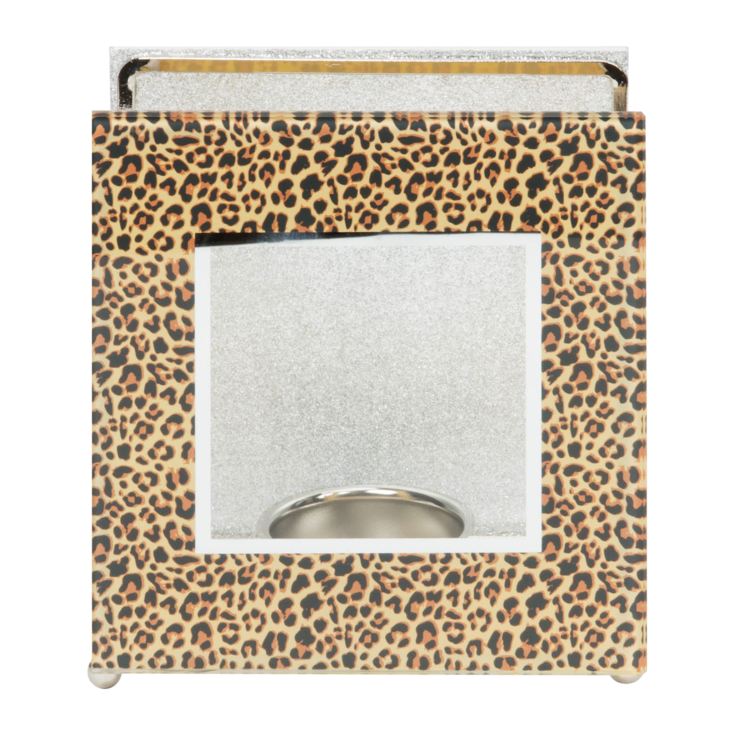 Girl Talk Glass Leopard Print Tealight Holder product image