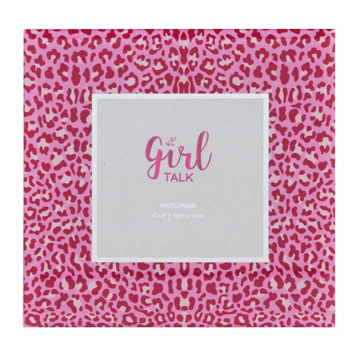 Girl Talk Glass Pink Leopard Print Photo Frame 4" x 4" product image