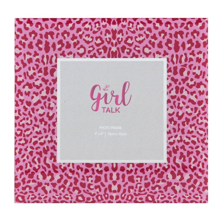 Girl Talk Glass Pink Leopard Print Photo Frame 4" x 4" product image
