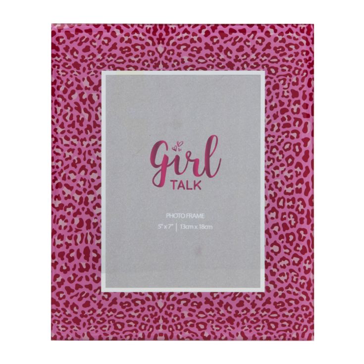 5" x 7" - Girl Talk Glass Pink Leopard Print Photo Frame product image