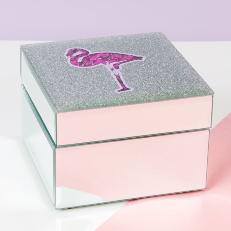 Girl Talk Glass Trinket Box - Flamingo product image