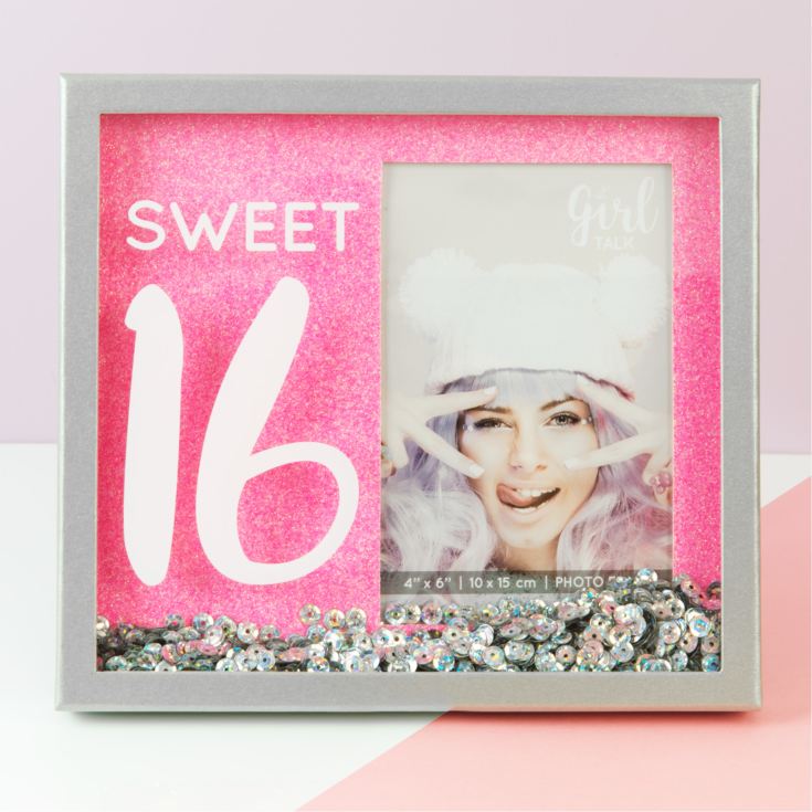 Girl Talk Sparkle Box White Frame -  4" x 6" Sweet 16 product image