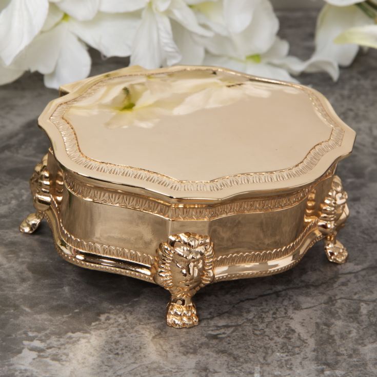 Sophia Gold Plated Look Oval Trinket Box with Lion Feet product image