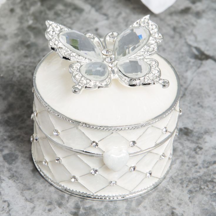 Sophia Silverplate & Epoxy Butterfly Trinket Box product image