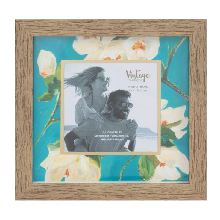 4" x 4" - Vintage Boutique White & Blue Floral Frame product image