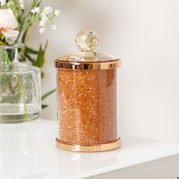 Estella Rose Gold Finish Metal, Glass & Crystal Trinket Box product image