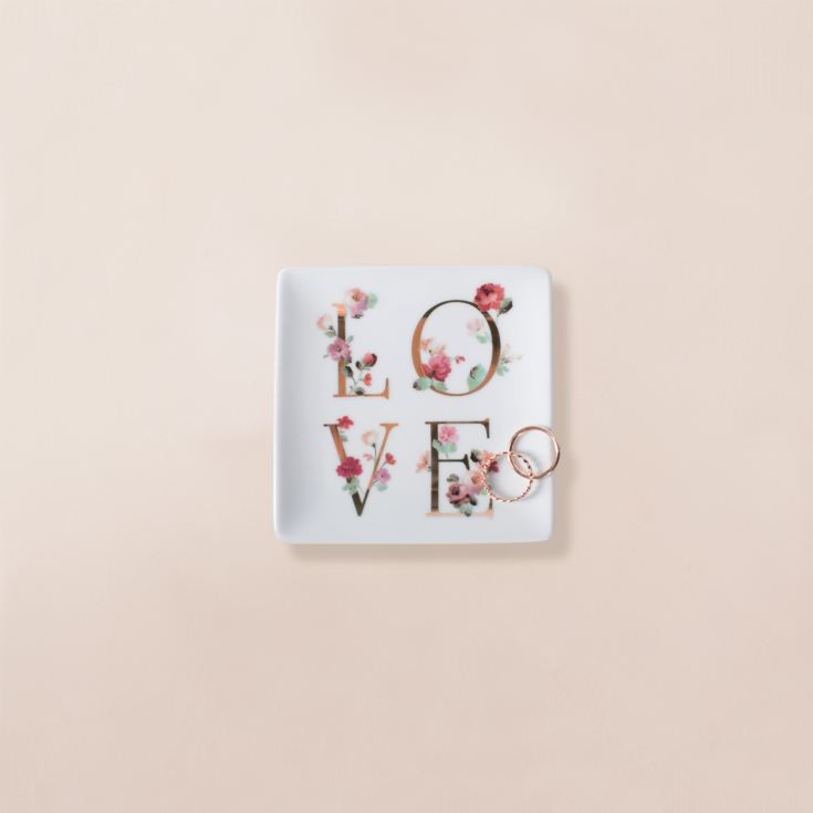 Floral 'Love' Square Trinket Tray product image